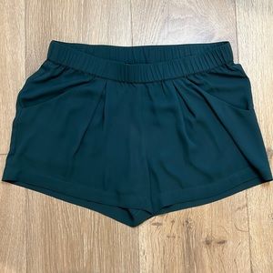 BCBGMaxAzria - Sheer Forest Green Shorts